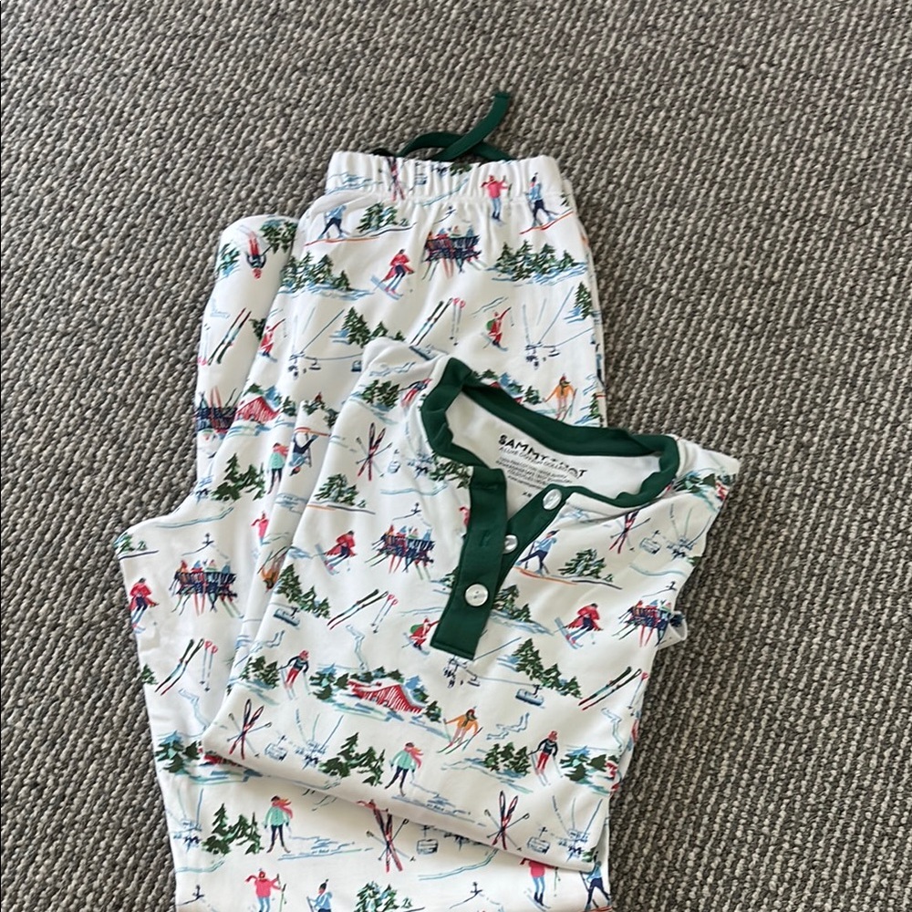 Sammy + Nat Green and White Pajama Sets